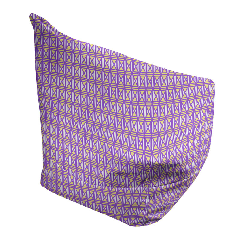 Petite chaise à sacs à billes & Leffel, Pas de bourre, Mauve / jaune, H 120 po x L 2 po x P 60 po