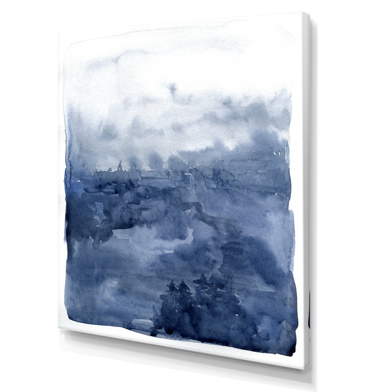 «Winter Landscape Watercolor Forest», art mural sur toile traditionnel, L 12 po x H 20 po x P 1 po, Toile tendue