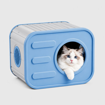 Maison pour chat intérieure / extérieure résistante aux intempéries, abri compact robuste pour chats, assemblage sans outil