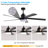 Modern Wood Ceiling Fan With Light And Remote Control,6-Speed Noiseless Reversible Dc Motor, Ceiling Fan For Kitchen Dinning Living Room