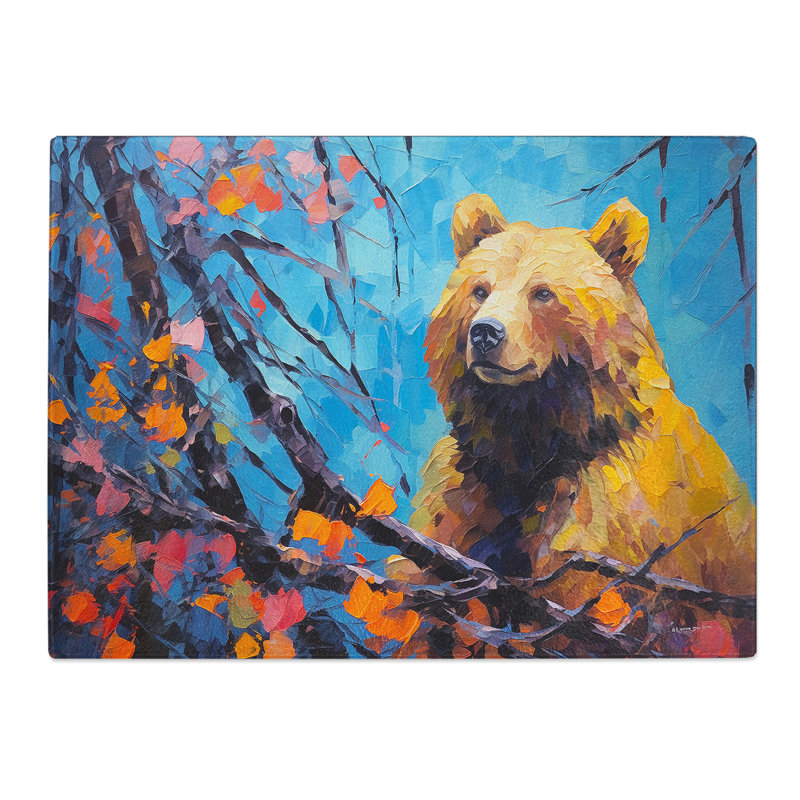 Bear Palette Knife No.2  Glass Chopping Board