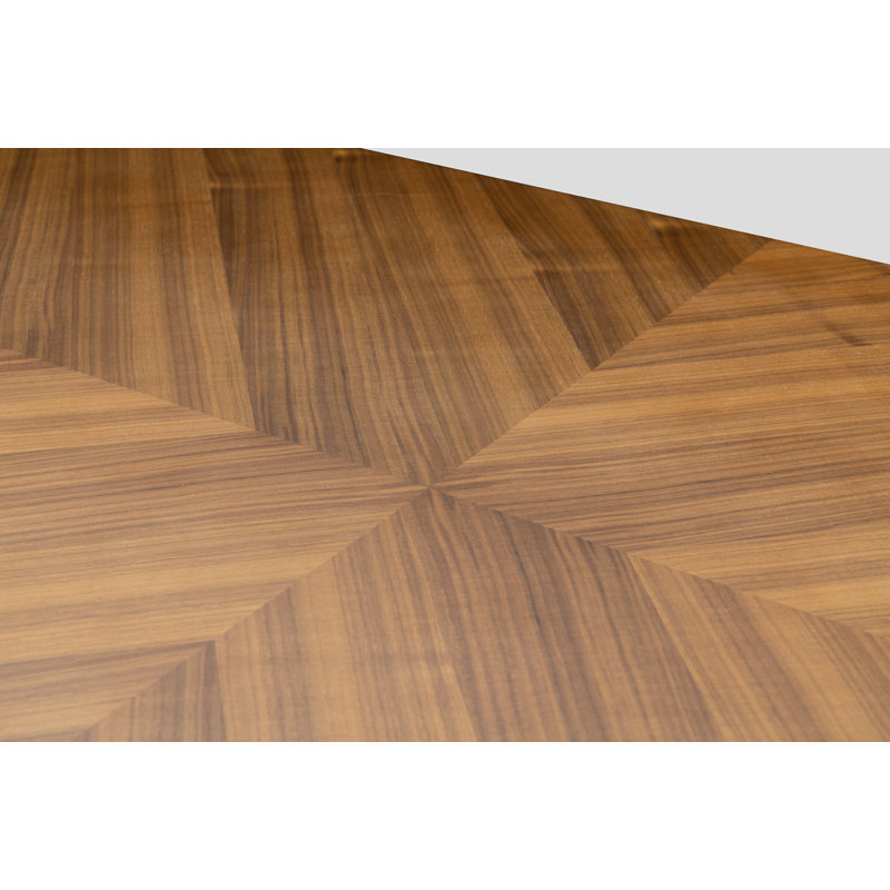Valencia Walnut Metal Base Dining Table