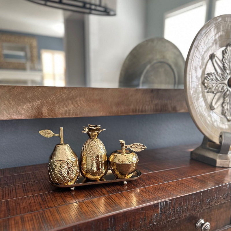 Bol décoratif en métal Yvonnette, Or