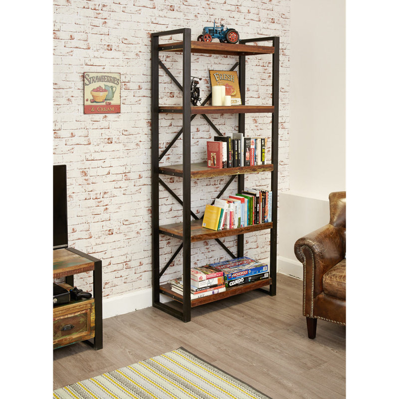 Aart 200cm H Steel Etagere Bookcase, 200cm H x 90cm W x 40cm D