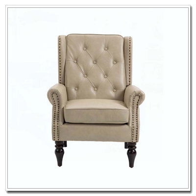 Fauteuil à cadre en bois, fauteuil d'appoint moderne avec pieds en bois robustes pour le salon, la chambre à coucher