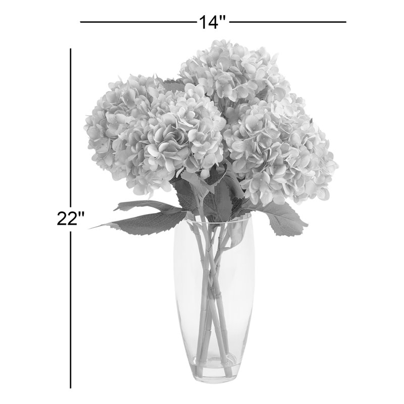 Hortensias dans un vase en verre, Bleu
