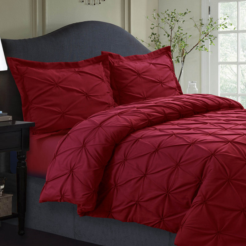 Modern & Contemporary Polyester Duvet Cover, Queen Duvet Cover + 2 Standard Shams, White