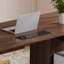 Walnut Wood Desk With Built-In Power Outlet Storage Drawers And Open CPU Compartment