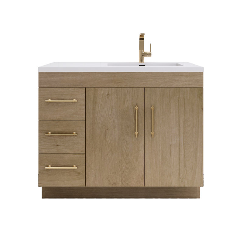 Meuble-lavabo simple l 42 po, Chêne blanc
