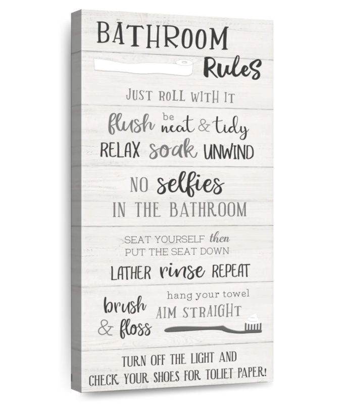Bathroom Rules Just Roll With It, 42" H x 21" W