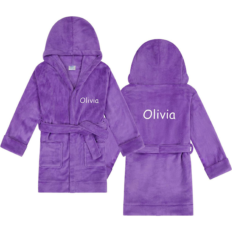 Peignoir en molleton avec poches et capuche Brookridge, Mauve, Oui