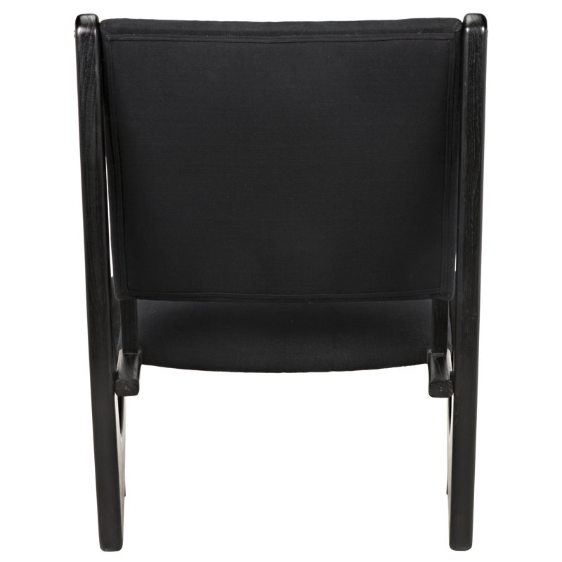 Handcrafted Black Distressed Wood Boomerang Chair