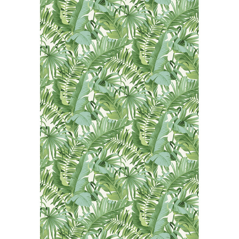 Murale verte feuille de palmier tropical
