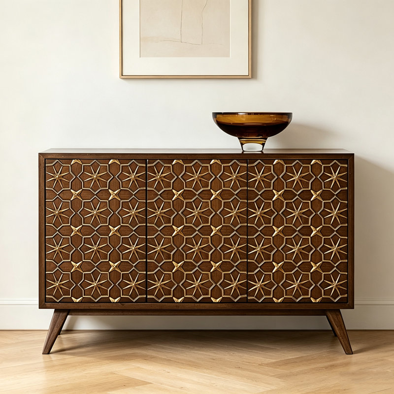 Buffet rétro en bois massif