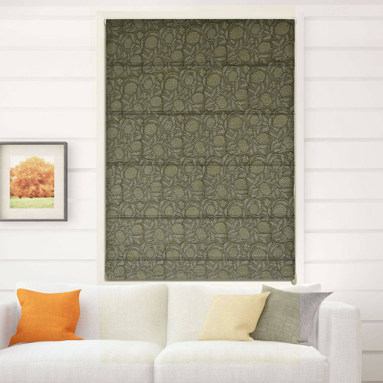 Floral Blackout Roman Shade, 20"W x 60"L