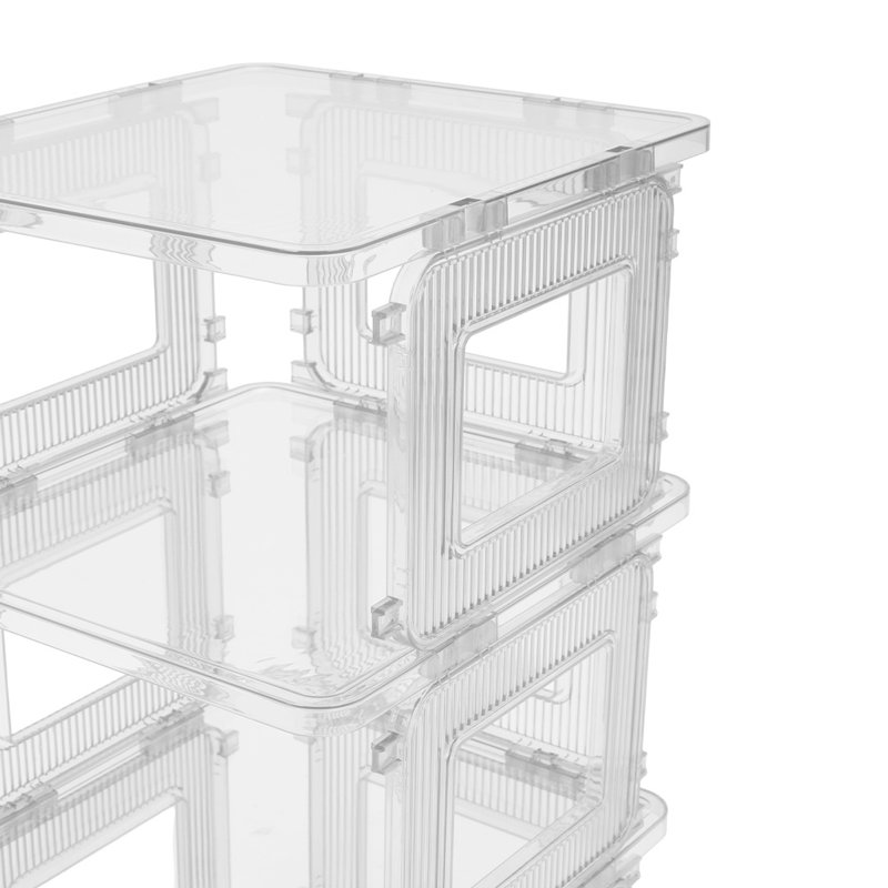 3 Pair Stackable Shoe Rack, Transparent