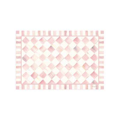 Rosy Check Floor Mat