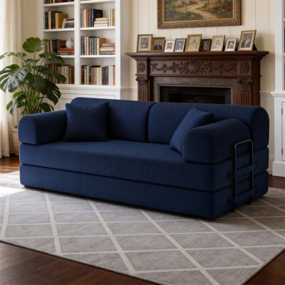 Boneless Convertible Corduroy Sleeper Sofa Bed With Fixed-Shape Frame, Multifunctional For Small Spaces And Comfort