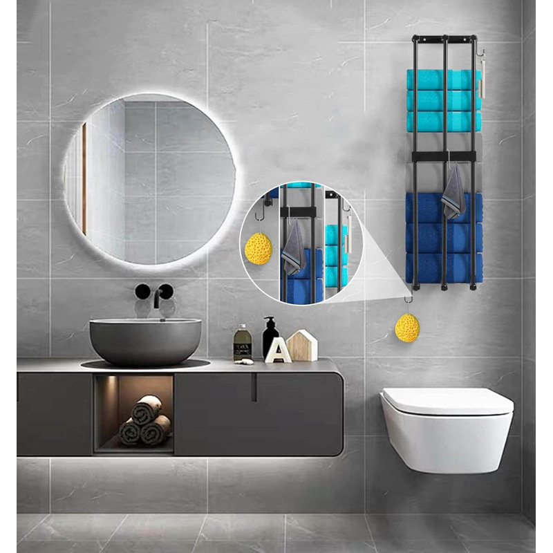 19 cm L Towel Rack, Black