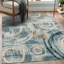 Tapis bleu à motif géométrique abstrait Bellicent-1863835536