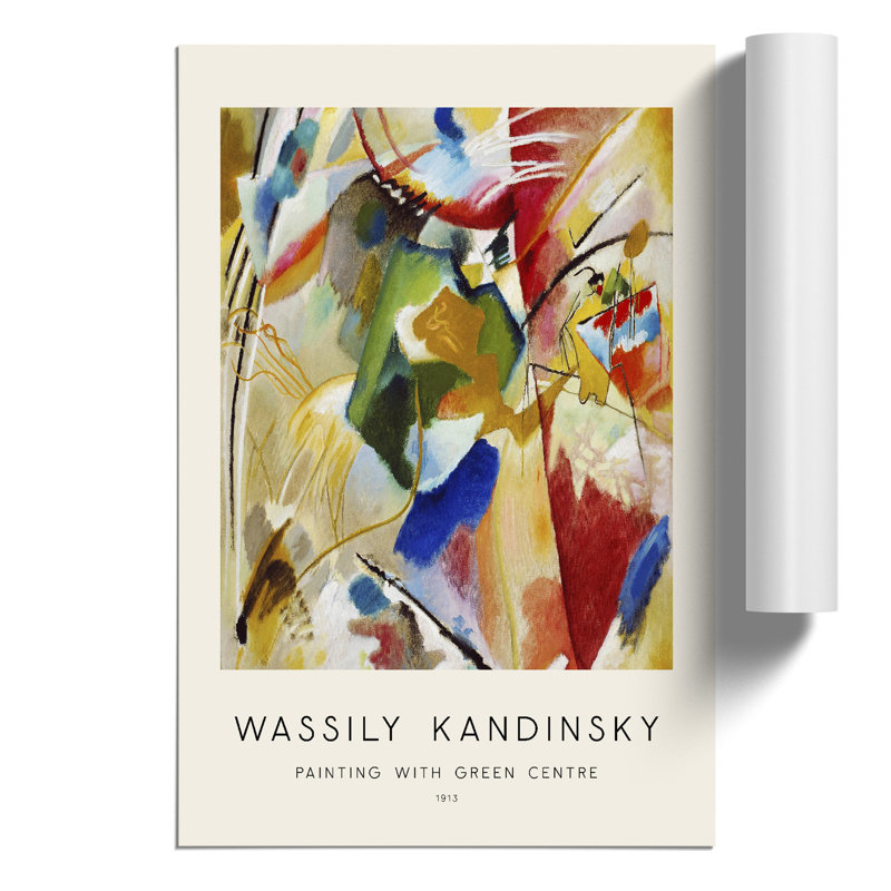 Green Center Print by Wassily Kandinsky - Frameless Print, 42cm H x 30cm W x 0.1cm D