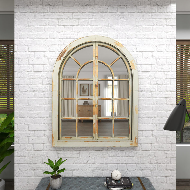Miroir mural en bois Manwe, gris