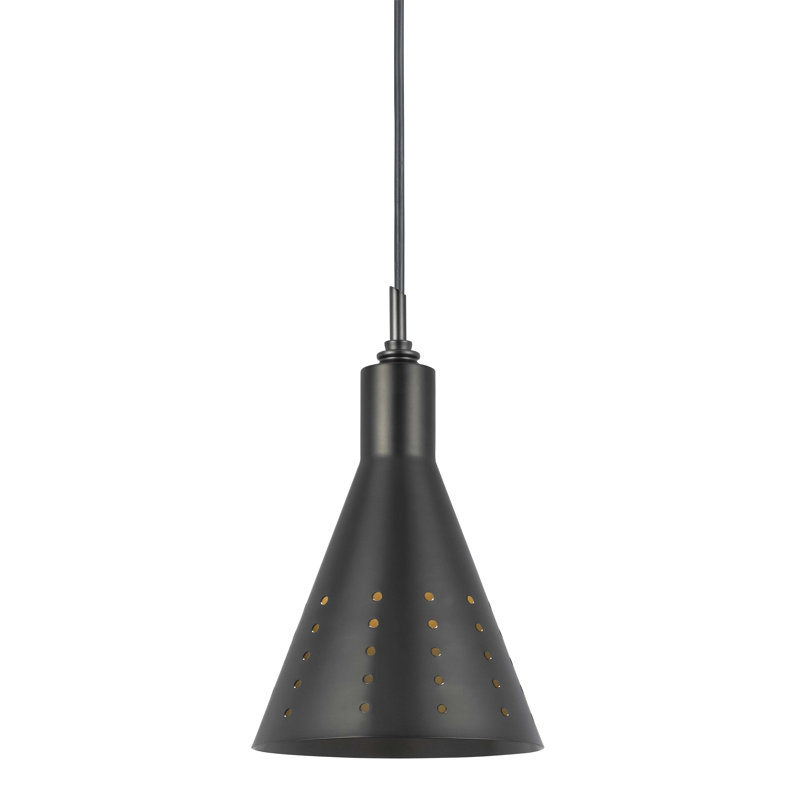 Luminaire suspendu conique à 1 lumière Cearfoss, Bronze