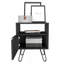 Table basse en velours, 1 tablette ouverte, 1 porte