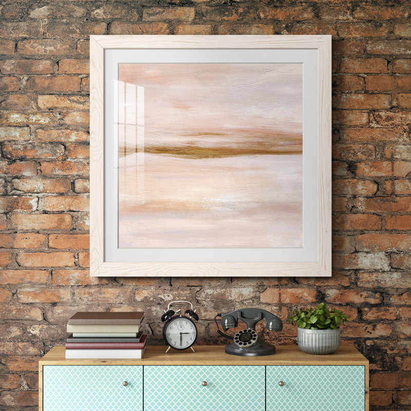Impression encadrée Golden Horizon I-Premium - prête à être accrochée, H 17 po x l 17 po x P 1,5 po, Papier avec cadre blanc
