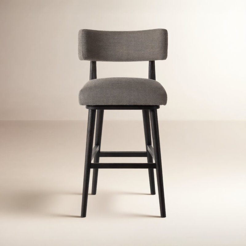 Cardell Swivel Stool, Bar Stool (31" Seat Height), Alcala Nickel