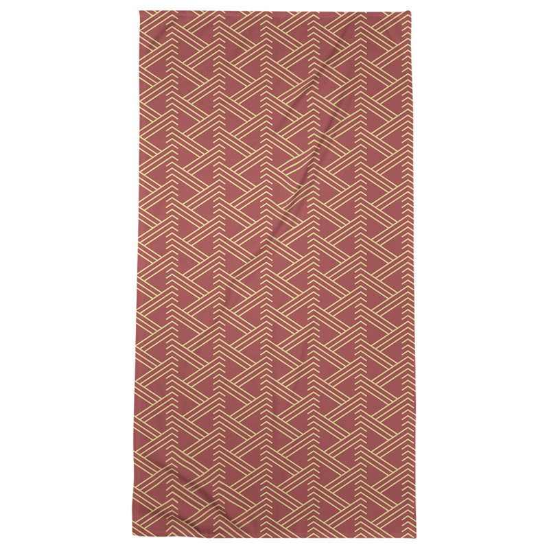Serviette de plage zig zag classique, Rouge/jaune