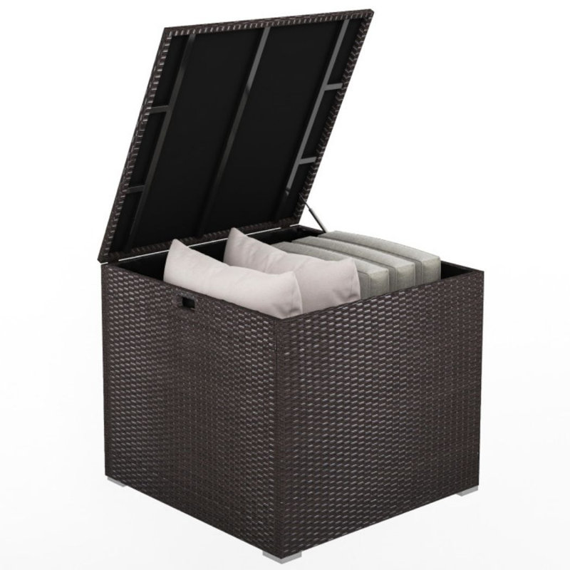 72 Gallons Gallon Wicker Deck Box in Brown