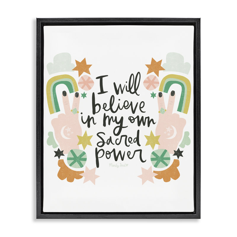 Cadre flottant Empowering Sacred Power Sentiment, design par Mandy Ford Art + Illustration, H 31 po x l 25 po