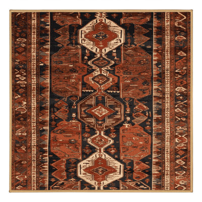 Machine Washable Persian Brown Area Rug
