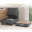 Canapé modulaire 91 po en similicuir avec repose-pieds de rangement, canapé en L réversible de style Mid-Century moderne avec accoudoirs rembourrés, gris-123828478