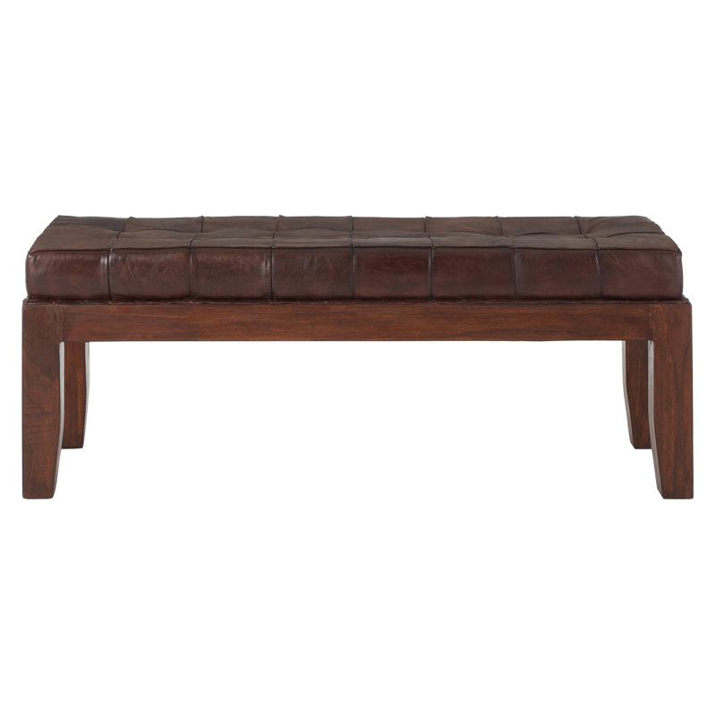 Adamson Genuine Leather Upholstered Bench