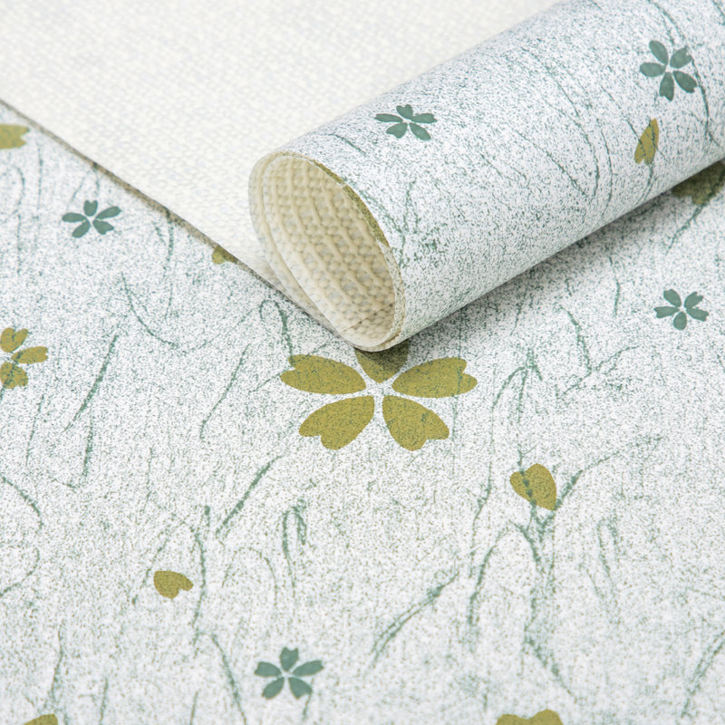 Revêtement pour étagères, revêtement antidérapant non adhésif pour placards, revêtement imperméable pour tiroirs, étagères, commodes, armoires de salle de bain, motif floral vert vintage, 45,7 cm (l) x 243,8 cm (l)