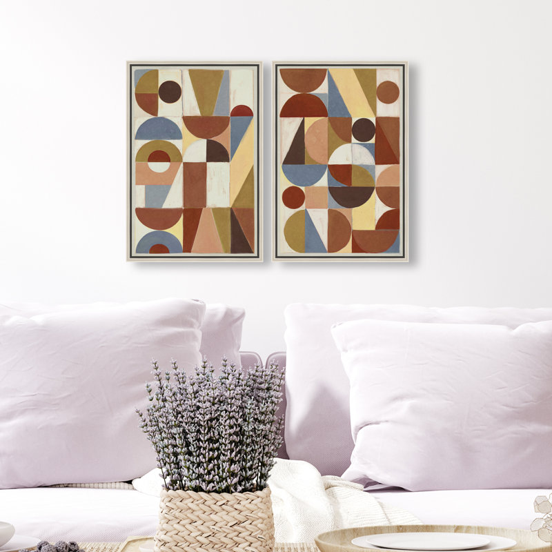 Tiled Set Set by Oliver Gal, 32"H x 22"W, Silver Floater Frame