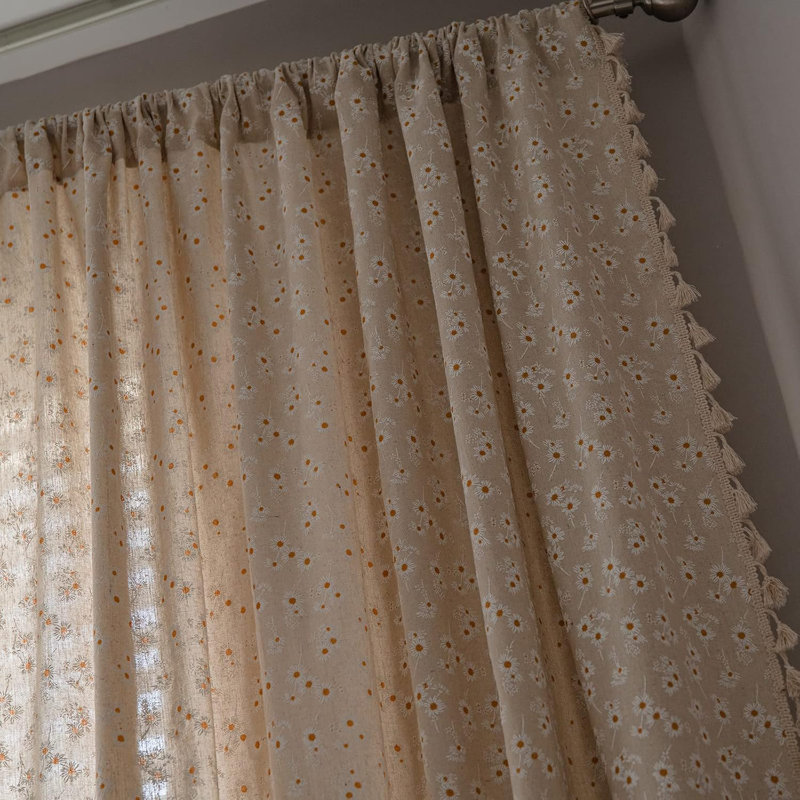 Rideau semi-transparent en polyester 2 panneaux Boho, L 52 po x L 63 po