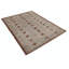 Tapis beige et brun en laine noué à la main 5 pi x 6,5 pi