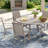 7-Pieces Round Patio Dining Set With Stackable PVC-coated polyester Chairs-1583373416