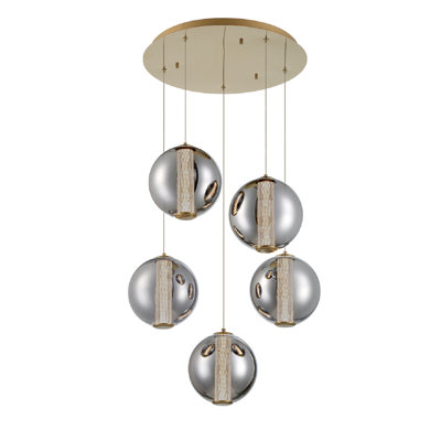 Luminaire suspendu 5 lumières Atomo
