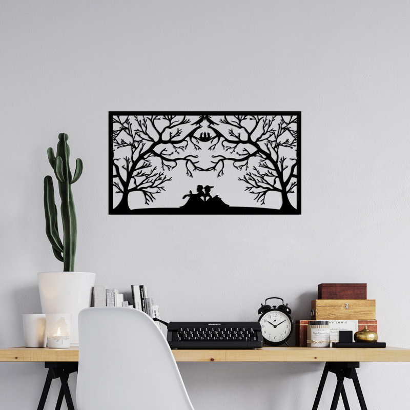 Elegant Decorative Metal Wall Accessory, Black, 14.6 x 27.6 inches | 100% Metal Construction, Thickness: 0.06 inches | Stylish Home Decor, Perfect for Living Rooms, Bedrooms, and Offices, Easy to Hang