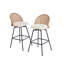 Tabouret de bar rotatif rembourré de style rotin avec support pour le dos-890003591