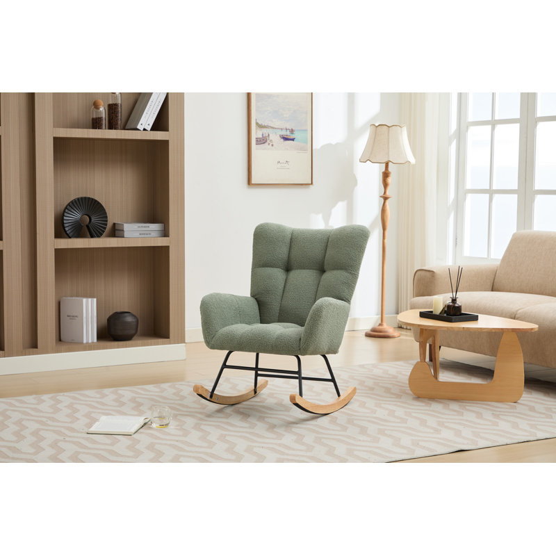 Chaise berçante rembourrée Modern, Vert sauge