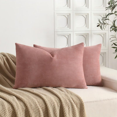 Soft Textured Slub Chenille Solid Cushion Cover Cozy Neutral Farmhouse Decorative Pillow Covers