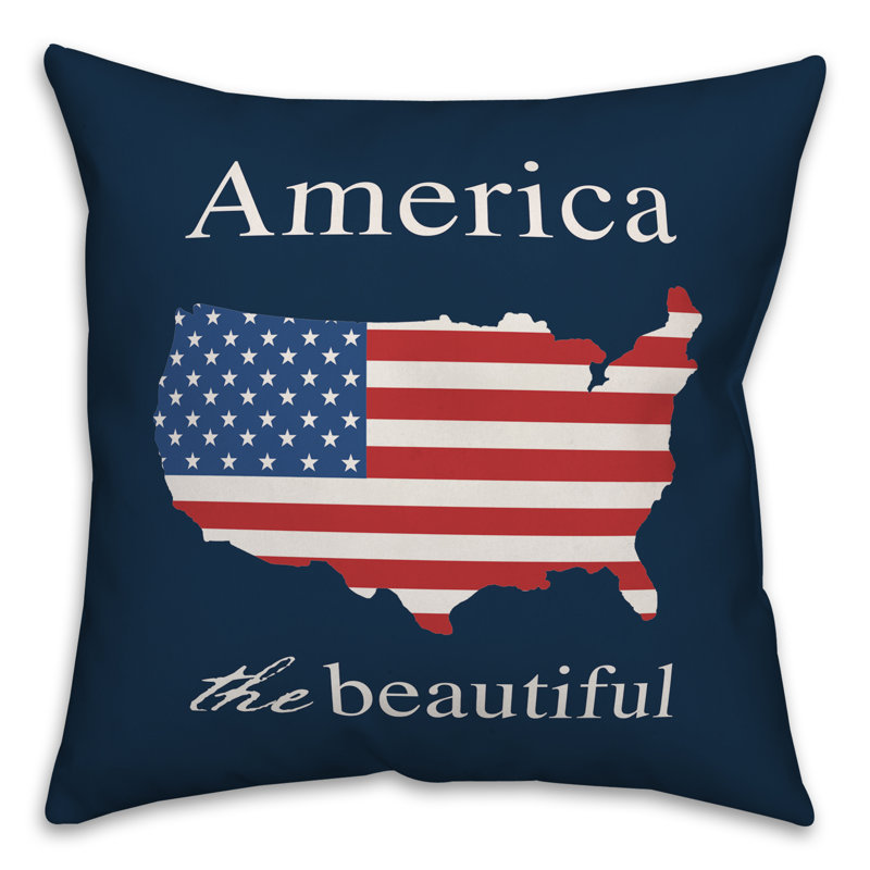  Housse de coussin America the Beautiful Flag, 16 po x 1 po, polyester