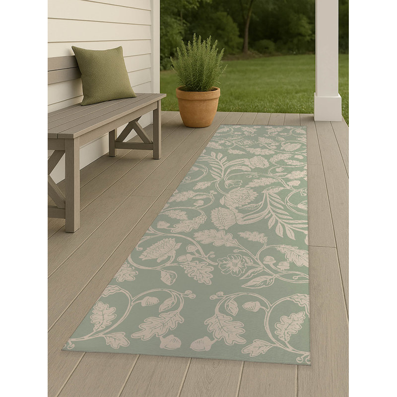 Autumn Vines Non Slip Outdoor Rug, Runner 2'6" x 8'