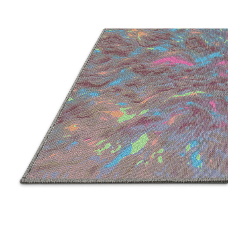 Machine Washable Pink Area Rug GSIX03592, Square 7'