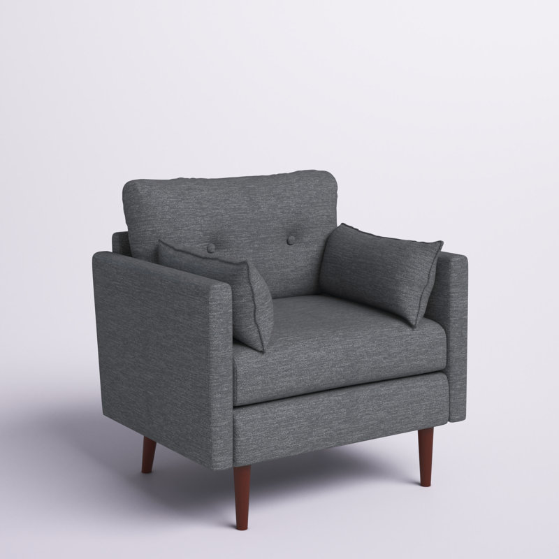 Upholstered Club Chair, Charcoal
